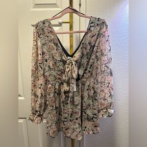 NWT Sage the Label Floral Long Sleeve Romper, Size S